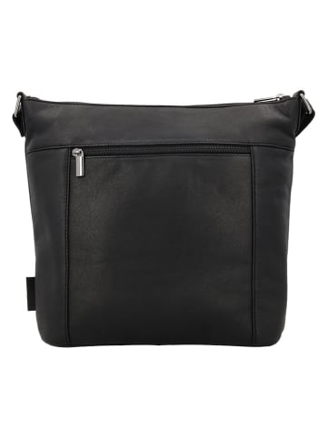 Beagles Leder-Umhängetasche "Benidorm" in Schwarz - (B)32 x (H)28 x (T)11 cm