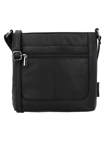 Beagles Skórzana torebka "Benidorm" w kolorze czarnym - 22 x 21 x 7 cm