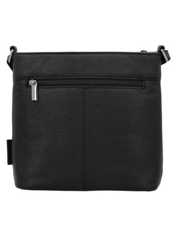 Beagles Leder-Umhängetasche "Benidorm" in Schwarz - (B)22 x (H)21 x (T)7 cm