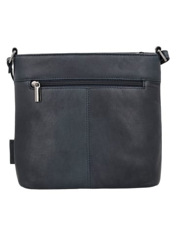 Beagles Skórzana torebka "Benidorm" w kolorze granatowym - 22 x 21 x 7 cm