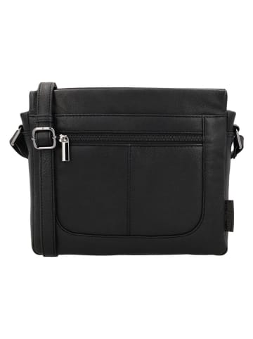 Beagles Leren schoudertas "Benidorm" zwart - (B)24 x (H)21 x (D)6 cm