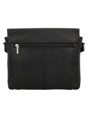 Beagles Leder-Umhängetasche "Benidorm" in Schwarz - (B)24 x (H)21 x (T)6 cm