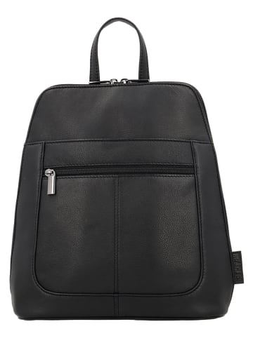 Beagles Skórzany plecak "Benidorm" w kolorze czarnym - 25 x 29 x 9 cm