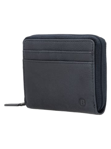 Beagles Leder-Geldbörse "Benidorm" in Dunkelblau - (B)10,5 x (H)8 x (T)1,5 cm