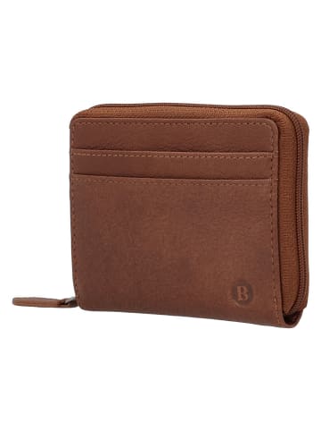 Beagles Skórzany portfel "Benidorm" w kolorze jasnobrązowym - 10,5 x 8 x 1,5 cm