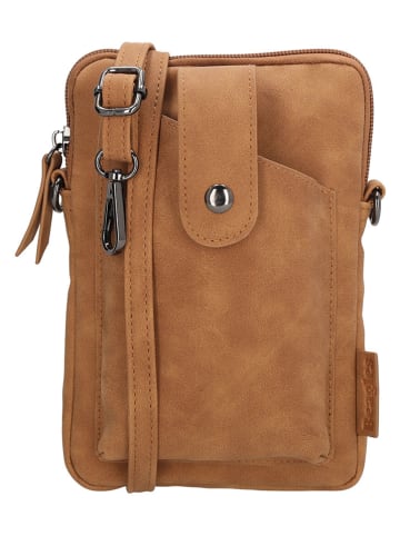 Beagles Leder-Handytasche "Lourenza" in Hellbraun - (B)13 x (H)19 x (T)2 cm