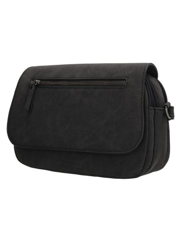 Beagles Leder-Umhängetasche "Cambrils" in Schwarz - (B)26 x (H)18 x (T)8 cm