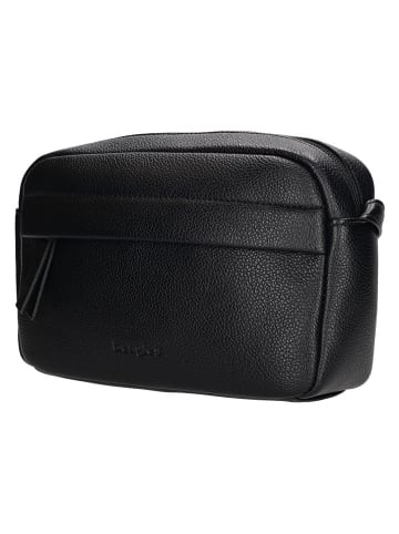 Beagles Leder-Umhängetasche "Tarragona" in Schwarz - (B)21 x (H)13,5 x (T)6 cm