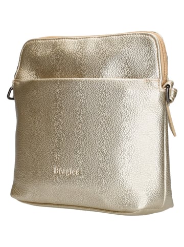 Beagles Leder-Umhängetasche "Tarragona" in Gold - (B)18 x (H)18,6 x (T)6 cm