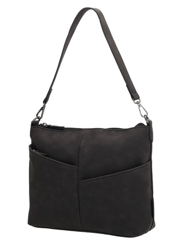 Beagles Leder-Schultertasche "Lourenza" in Schwarz - (B)29 x (H)21,5 x (T)7,5 cm
