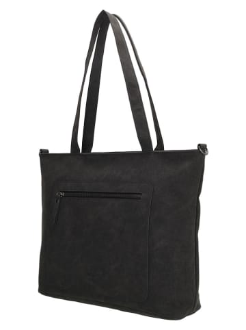 Beagles Leder-Schultertasche "Cambrils" in Schwarz - (B)40 x (H)29 x (T)10 cm