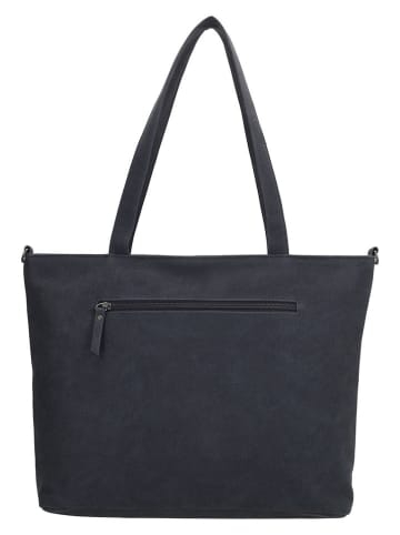 Beagles Skórzana torebka "Cambrils" w kolorze granatowym - 40 x 29 x 10 cm