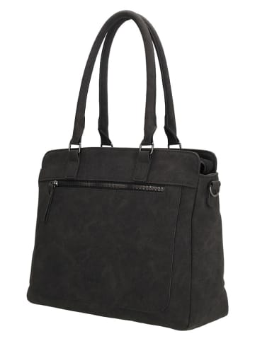 Beagles Leder-Schultertasche "Cambrils" in Schwarz - (B)31,5 x (H)25,5 x (T)11 cm