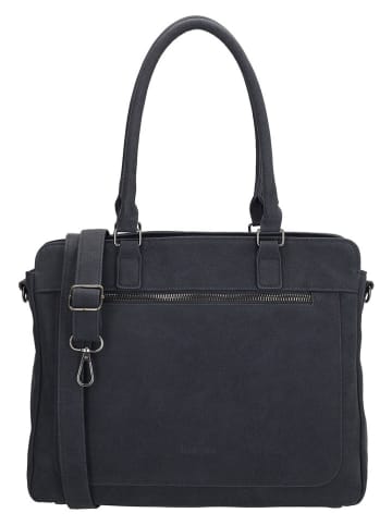 Beagles Leder-Schultertasche "Cambrils" in Dunkelblau - (B)31,5 x (H)25,5 x (T)11 cm