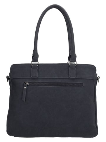 Beagles Leder-Schultertasche "Cambrils" in Dunkelblau - (B)31,5 x (H)25,5 x (T)11 cm