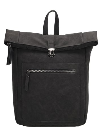 Beagles Leder-Rucksack "Cambrils" in Schwarz - (B)22 x (H)31,5 x (T)11 cm