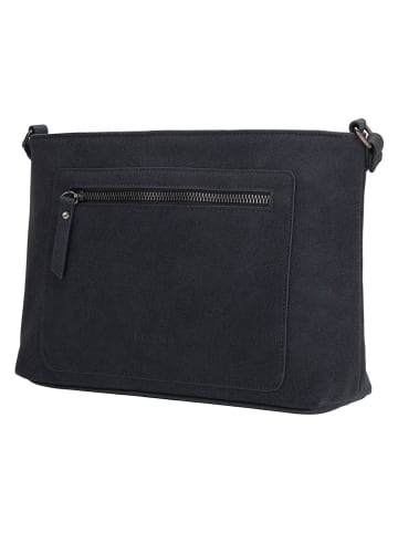 Beagles Leder-Umhängetasche "Cambrils" in Dunkelblau - (B)26 x (H)19 x (T)7,5 cm