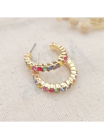 atelier MIU Vergold. Halbcreolen mit Edelsteinen