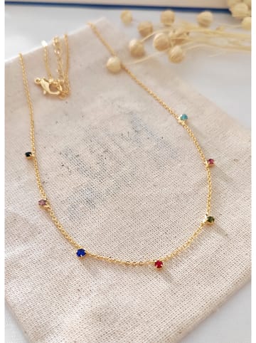 atelier MIU Vergold. Halskette mit Edelsteinen - (L)40 cm