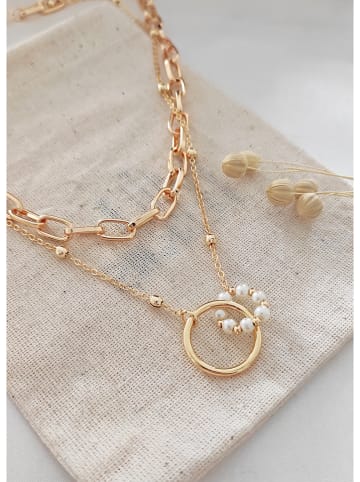 atelier MIU Pozłacany naszyjnik z elementami ozdobnymi - dł. 42 cm