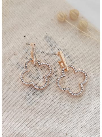 atelier MIU Vergulde oorstekers met edelstenen