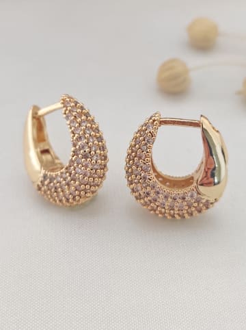 atelier MIU Vergulde creolen met edelstenen