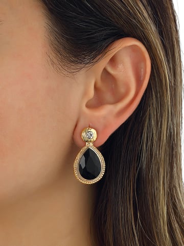 atelier MIU Vergulde oorstekers met edelstenen