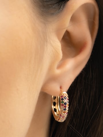 atelier MIU Vergulde creolen met edelstenen