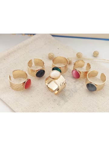 atelier MIU Vergulde ring met edelsteen