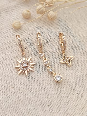 atelier MIU 3-delige set: creolen met edelstenen