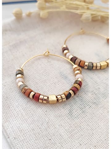 atelier MIU Vergulde oorringen met edelstenen