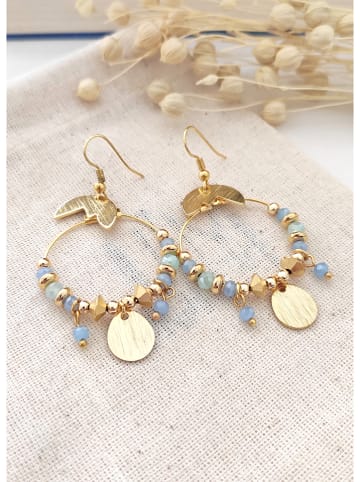 atelier MIU Vergulde oorhangers met kristallen