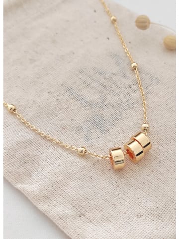 atelier MIU Pozłacany naszyjnik z elementami ozdobnymi - dł. 42 cm