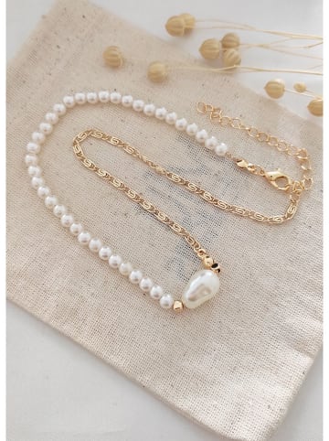 atelier MIU Pozłacany naszyjnik z perłami - dł. 42 cm