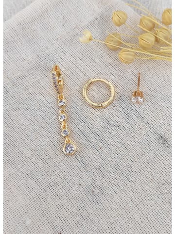 atelier MIU 3-delige set: creolen met edelstenen