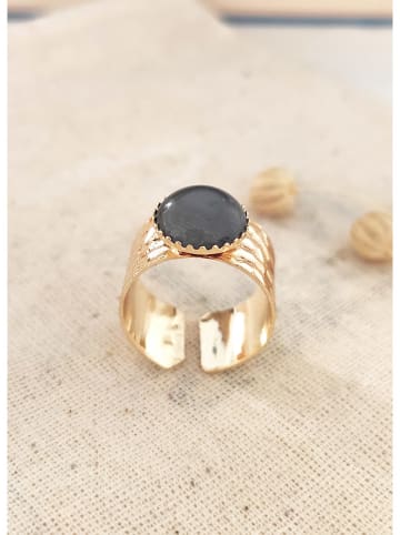 atelier MIU Pozłacany pierścionek z tygrysim okiem