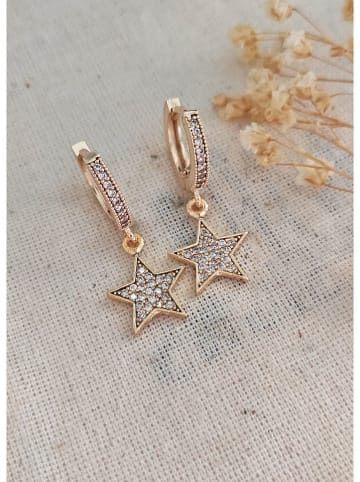 atelier MIU Vergulde creolen met edelstenen