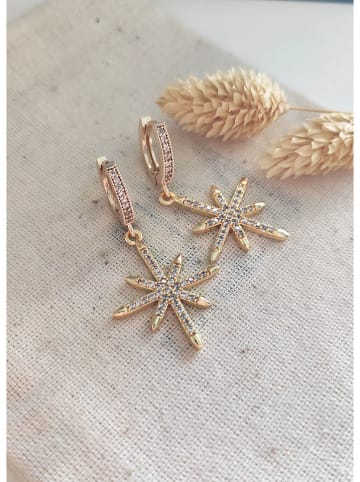 atelier MIU Vergulde creolen met edelstenen