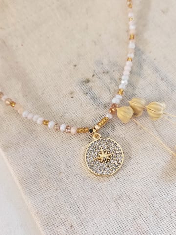 atelier MIU Pozłacany naszyjnik z elementami ozdobnymi - dł. 42 cm