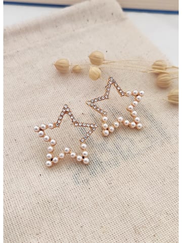 atelier MIU Vergulde oorstekers met edelstenen