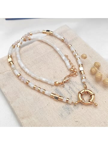 atelier MIU Pozłacany naszyjnik z elementami ozdobnymi - dł. 42 cm