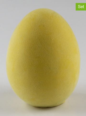 AM Design 2er-Set: Dekofiguren ''Osterei'' in Gelb - (H)12 x Ø 8 cm