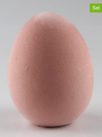 AM Design 2er-Set: Dekofiguren ''Osterei'' in Rosa - (H)12 x Ø 8 cm