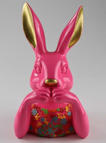 AM Design Decoratief figuur "Konijn" roze - (B)28 x (H)49 x (D)28 cm
