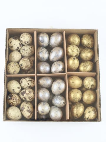 AM Design Wachteleierbox in Gold/ Silber/ Beige - 24 Stück