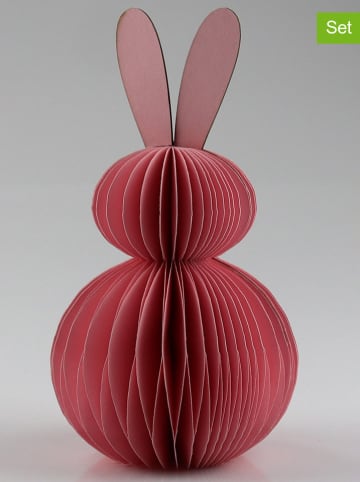 AM Design 2er-Set: Dekofiguren "Hase" in Rosa - (B)6 x (H)10 x (T)6 cm