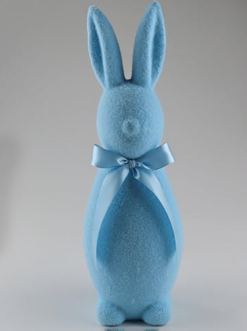AM Design Decoratief figuur "Konijn" blauw - (H)41 x Ø 13 cm