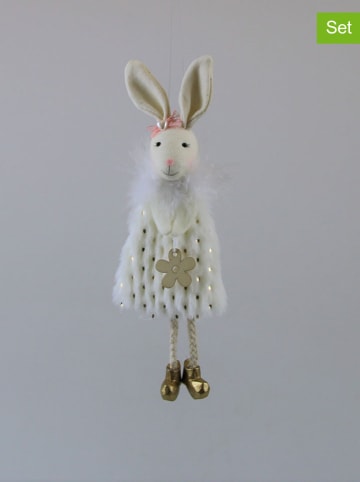 AM Design Zawieszki dekoracyjne (2 szt.) "Hare" w kolorze białym - wys. 12 cm