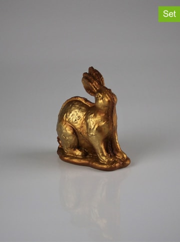 AM Design Dekofigur "Hase" in Gold - (B)5 x (H)11,5 x (T)10 cm