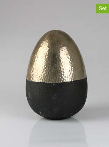 AM Design Figurka dekoracyjna "Egg" w kolorze złoto-czarnym - wys. 24,5 cm